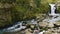 Ixkier ur-jauzia. Ixkier waterfall on the Plazaola greenway, Mugiro, Navarra