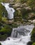 Ixkier ur-jauzia. Ixkier waterfall on the Plazaola greenway, Mugiro, Navarra