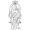 Izanami chibi mascot line art