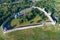 Izborsk fortress on a Sunny June morning aerial photography. Pskov region, Russia