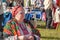 Izmailovsky Park, Moscow, Russia-October 1, 2016: descendants of Cossacks at the fair and Cossack gathering. An elderly Cossack