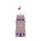 Izmir Clock Tower with Flag as Turkey Building Vector Illustration