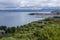 Izola / Slovenia - September 9, 2019: Aerial view over the sea beautiful Izola town, with old town and harbor