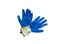 Izolated construction rubberized gloves on a white background. Blue protective gloves for construction and operation with caustic
