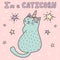 Iâ€™m a caticorn print. Cute card with a cat unicorn