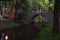 IÅ‚owa, Manor Park. Park bridges in the evening scenery.