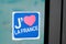 J`aime la France text in french sticker on windows means I love France with red heart icon