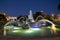 J.C. Nichols Memorial Fountain night view Kansas