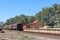 The J class 549 tourist steam train departing Muckleford railway station