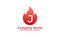 J on Fire Logo Design Template, J Logo in fire flame, J logo in Fire Drop, Vector Eps File