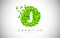 J Green Leaf Logo Design Eco Logo With Multiple Leafs Blowing in the Wind Icon Vector