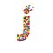 J-letter from colored bubbles. Bubbles design.