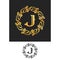 J Logo letter Wreath Swirl Symbol design