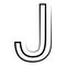 J logo studio, letter j one line icon logotype font