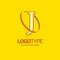 J Logo Template. Yellow Background Circle Brand Name template Pl