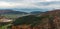 Jablonove village with Javorniky mountains on the background from Sulovsky hrad castle ruins in Sulovske skaly mountains in