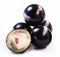 The jabuticaba or jabuticaba is a purplish black-white fruit, typical fruit of Brazil, on isolated white background. Rare organic