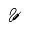 Jack audio input icon. Jack plug, mic, headphone wire symbol