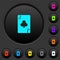 Jack of clubs card dark push buttons with color icons