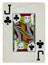 Jack of Clubs Vintage playing card - isolated on white