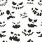 Jack face pattern. Seamless Halloween texture of scary silhouette symbol with spooky head and angry emotions. Black and