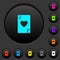 Jack of hearts card dark push buttons with color icons