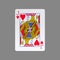 Jack of Hearts. Isolated on a gray background. Gamble. Playing cards