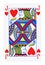 Jack of Hearts playing card - isolated on white