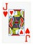 Jack of Hearts playing card - isolated on white