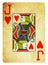 Jack of Hearts Vintage playing card - isolated on white