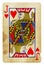 Jack of Hearts Vintage playing card - isolated on white