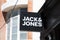 jack & jones text logo boutique and sign facade shop brand on fashion wall store