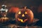 Jack o Lantern - autumn Halloween holiday concept background