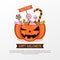 Jack O Lantern Candy Bucket on white background