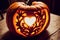 Jack O’lantern Carved Pumpkin Heart Shape Love Halloween