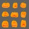 Jack o` lantern collection for your design Halloween