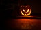 Jack O Lantern, Craved Pumpkin with Wicked Grin