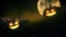 Jack o lantern face with full moon night, 3d rendering Halloween background