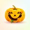 Jack-o-lantern, facial expression pumpkin with dreamily smiling smiley emotion, emoji, sticker for Happy Halloween