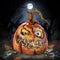 Jack o` Lantern on Halloween 3D illustrated Pumpkin