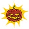 Jack O Lantern Halloween Helloween Pumpkin Lightning Cartoon Character Design Vector Drawing Illustration