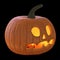 Jack O` Lantern Pumpkin isolated on black background 3D illustration