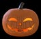 Jack O` Lantern Pumpkin isolated on black background 3D illustration