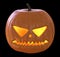 Jack O` Lantern Pumpkin isolated on black background 3D illustration