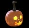 Jack O` Lantern Pumpkin isolated on black background 3D illustration