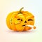 Jack-o-lantern, terrible facial expression of pumpkin