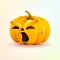 Jack-o-lantern, terrible facial expression pumpkin, yelling scream smiley emotion, emoji, sticker for Happy Halloween