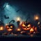Jack O\\\' Lanterns sit ready to scare on Halloween