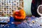 Jack-oâ€™-lantern on the table