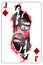 Jack. Playing card with a Tiles sign. Game Jack symbol. Isolated card with a fashionable guy